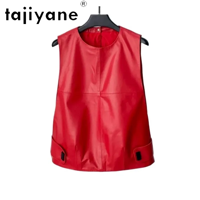 TAJIYANE Sheepskin Real Leather Jacket Woman Vests Round Neck Jackets for Woman Chic Short Leather Coats Casual Jackets Дубленка
TAJIYANE Sheepskin Real Leather Jacket Woman Vests Round Neck Jackets for Woman Chic Short Leather Coats Casual Jackets Дубленка