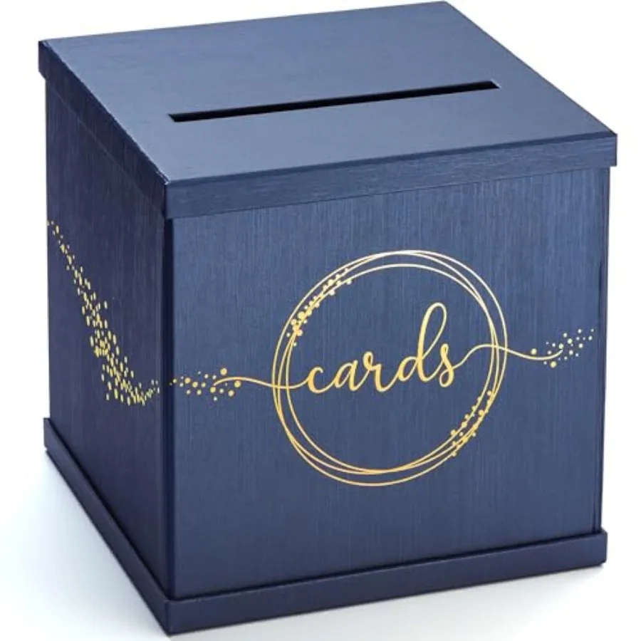 Blue and Gold Card Box, Lar 0" Navy Gift Card Box Party, Graduation, Wedding Receon, Bridal and Baby Sower, Sweet 6, Funeral,
Blue and Gold Card Box, Lar 0" Navy Gift Card Box Party, Graduation, Wedding Receon, Bridal and Baby Sower, Sweet 6, Funeral,