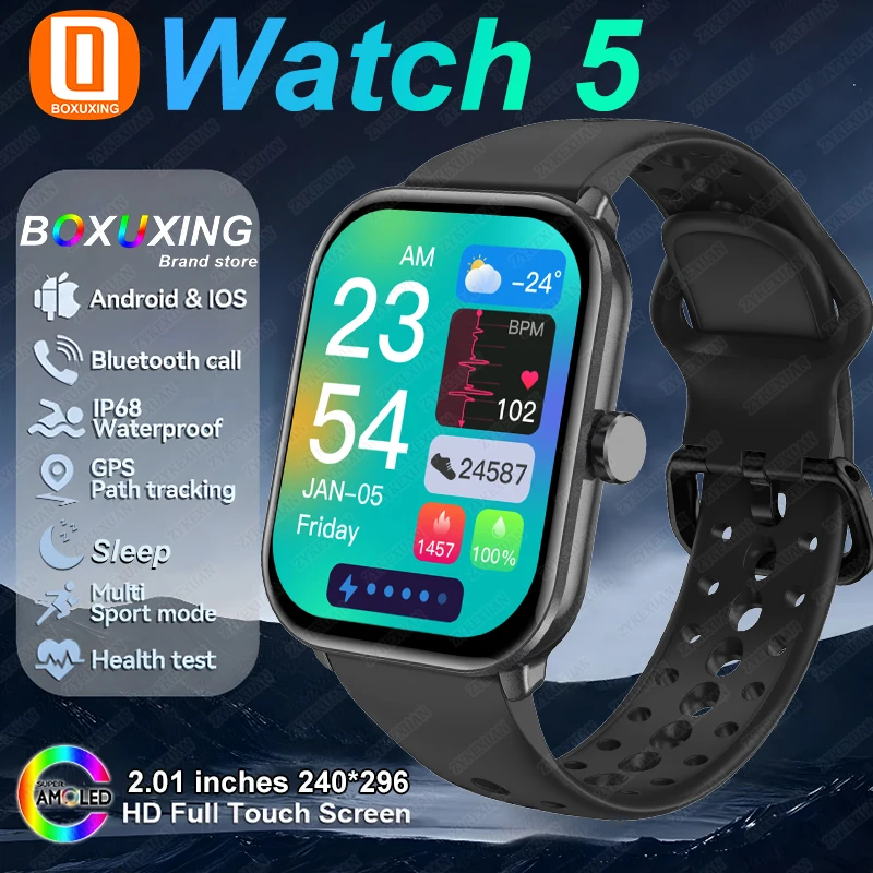 Watch 5 Global Version Smartwatch Men Women HD AMOLED Display Heart Rate Bluetooth Call GPS Track Waterproof Sports Smart Watch
Watch 5 Global Version Smartwatch Men Women HD AMOLED Display Heart Rate Bluetooth Call GPS Track Waterproof Sports Smart Watch