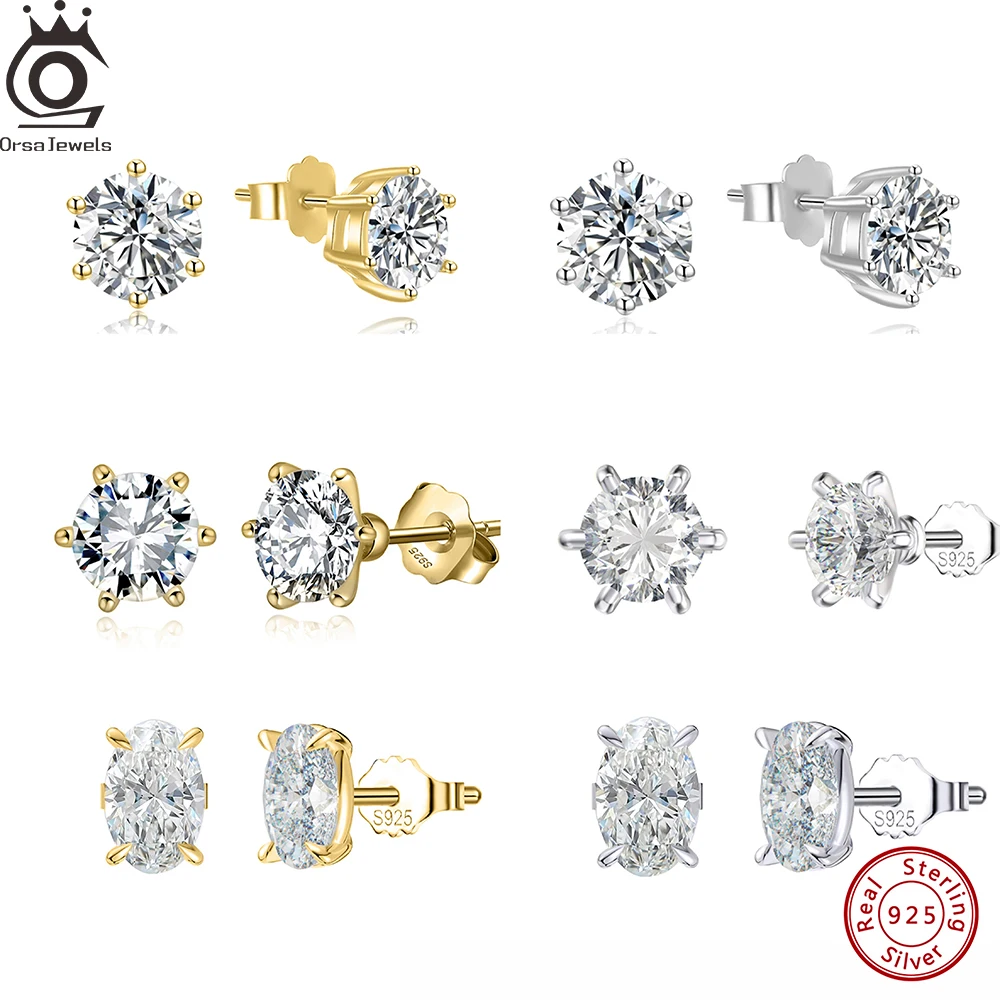 ORSA JEWELS Real 925 Sterling Silver Zircon Geometric Stud Earrings for Women Fine Jewelry Minimalist Ear Care Accessories SE335
ORSA JEWELS Real 925 Sterling Silver Zircon Geometric Stud Earrings for Women Fine Jewelry Minimalist Ear Care Accessories SE335