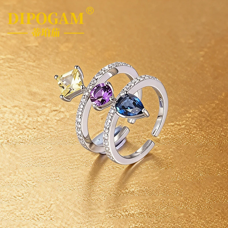 925 Sterling Silver Lab Created Colorful Gemstone Ring Open Multi-Band Design Mixed Cut Stones, Elegant Fashion Fine Jewelry
925 Sterling Silver Lab Created Colorful Gemstone Ring Open Multi-Band Design Mixed Cut Stones, Elegant Fashion Fine Jewelry