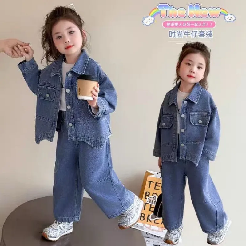 Girls Clothes Suit Spring and Autumn New Children's Casual Denim Jacket+Jeans Two-piece Set 90-130CM
Girls Clothes Suit Spring and Autumn New Children's Casual Denim Jacket+Jeans Two-piece Set 90-130CM