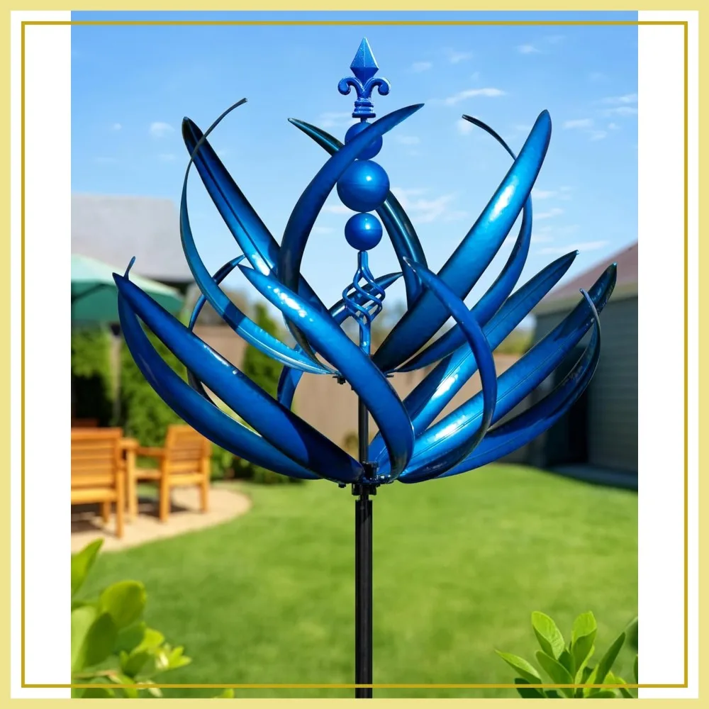91 inch Wind Spinners Outdoor - Extra Large Metal Sculptures with Stake for Yard Garden Lawn Decor, Blue
91 inch Wind Spinners Outdoor - Extra Large Metal Sculptures with Stake for Yard Garden Lawn Decor, Blue
