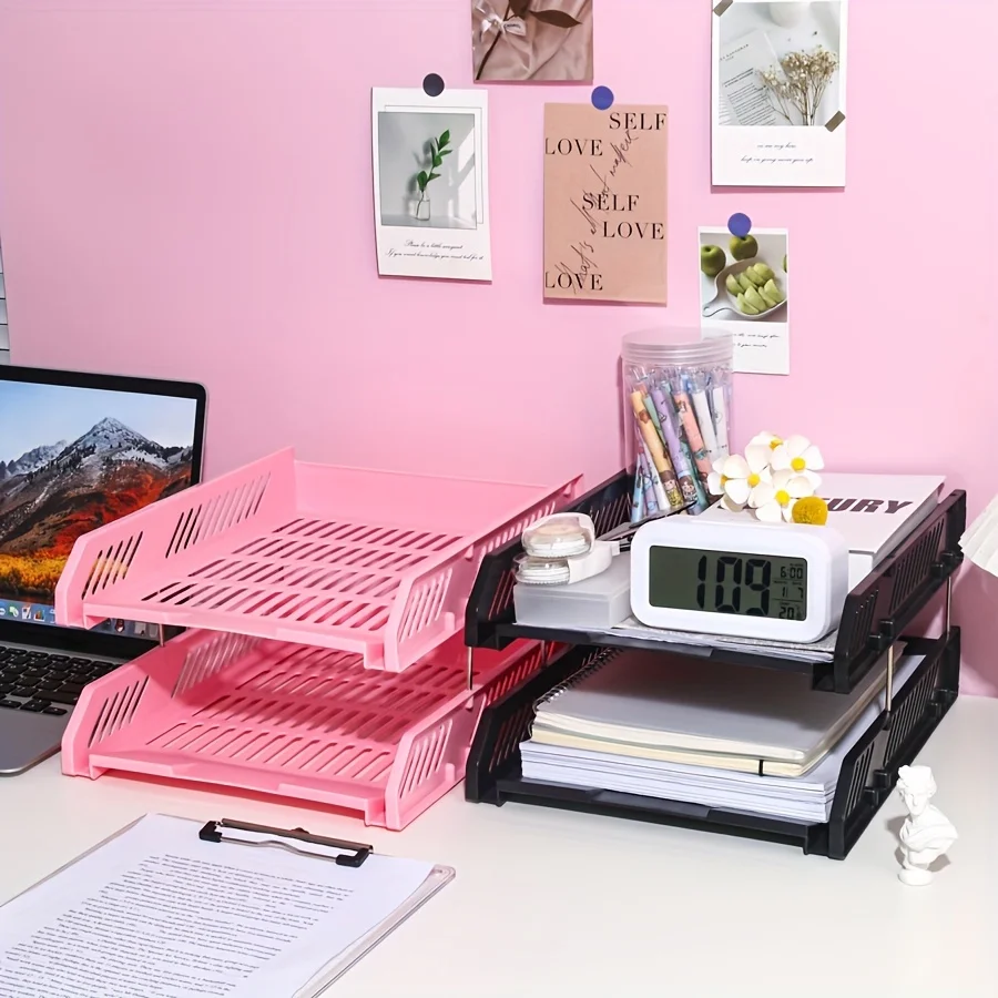 Second Layer Pink Multi-Level Desk Organizer with A4 File Holders and File Tray
Second Layer Pink Multi-Level Desk Organizer with A4 File Holders and File Tray