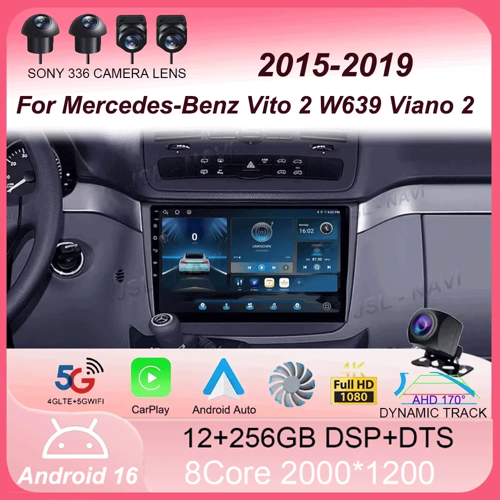 Android 16 Auto Carplay Car Radio Multimedia Player For Mercedes-Benz Vito 2 W639 Viano 2 2003 - 2015 Navigation GPS 4G+WIFI BT
Android 16 Auto Carplay Car Radio Multimedia Player For Mercedes-Benz Vito 2 W639 Viano 2 2003 - 2015 Navigation GPS 4G+WIFI BT