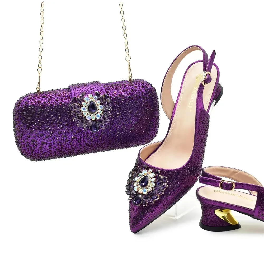 Italian Shoes and Bags Matching Set 2025 Luxury Designer Pumps Women Full Rhinestone Designer Shoe and Bag Sets From Italy
Italian Shoes and Bags Matching Set 2025 Luxury Designer Pumps Women Full Rhinestone Designer Shoe and Bag Sets From Italy