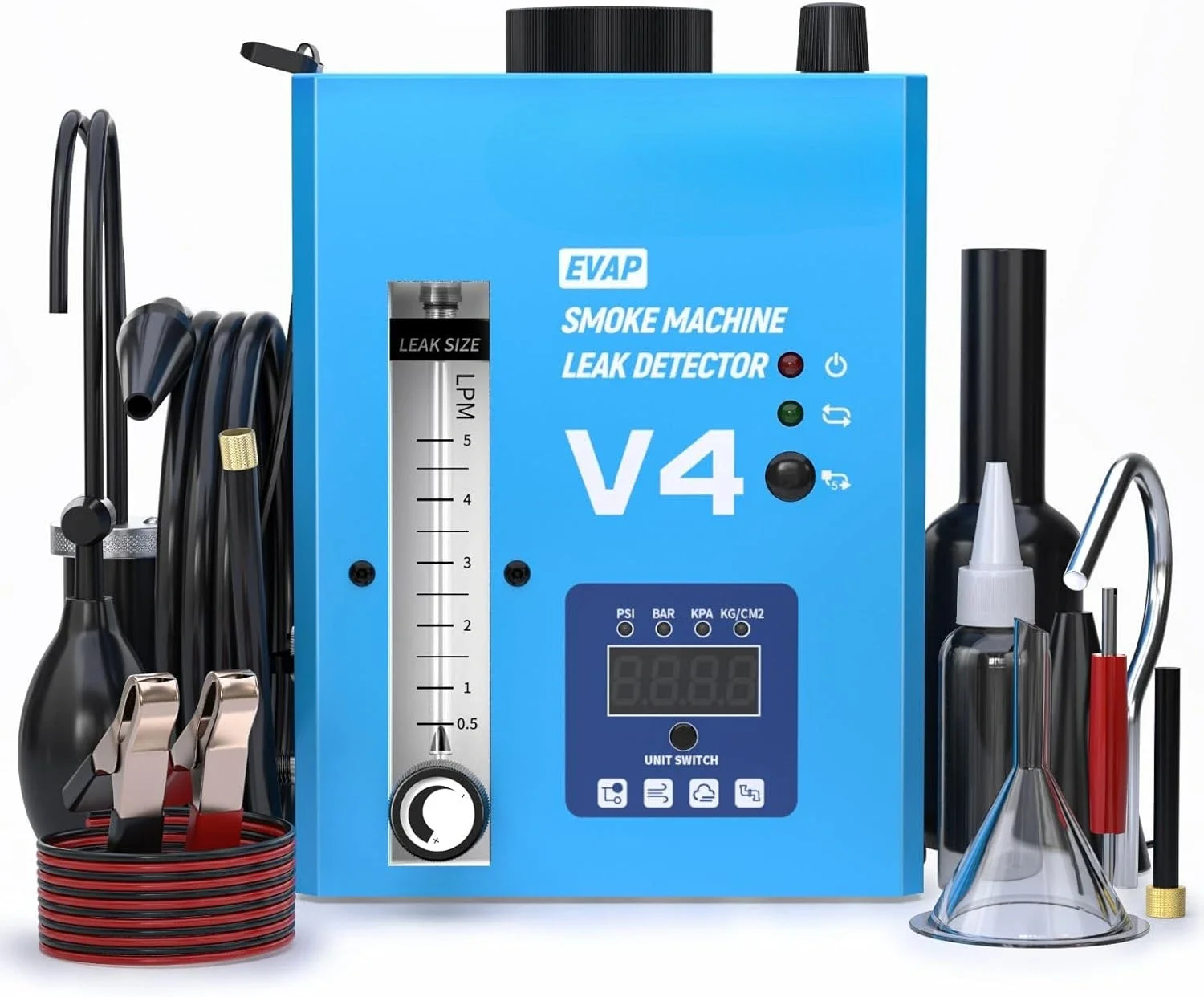 Automotive EVAP Smoke Machine Leak Detector V4, Vacuum Leakage Tester with Digital Pressure Gauge & Air Flowmeter
Automotive EVAP Smoke Machine Leak Detector V4, Vacuum Leakage Tester with Digital Pressure Gauge & Air Flowmeter