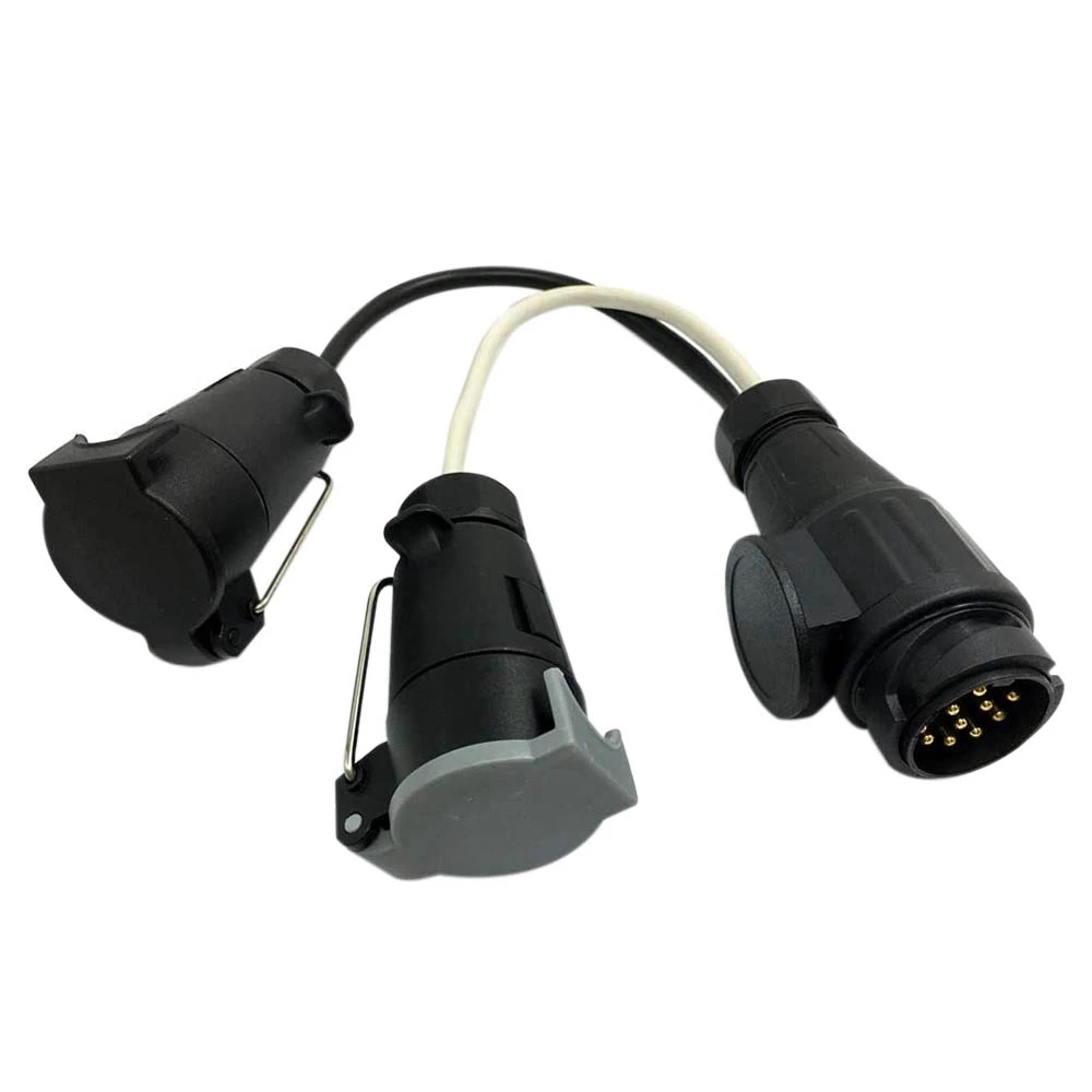 Trailer Extension Adapter 13-Pin to 7-Pin N and S Extension Cord Adapter Trailer Plug with Cover
Trailer Extension Adapter 13-Pin to 7-Pin N and S Extension Cord Adapter Trailer Plug with Cover