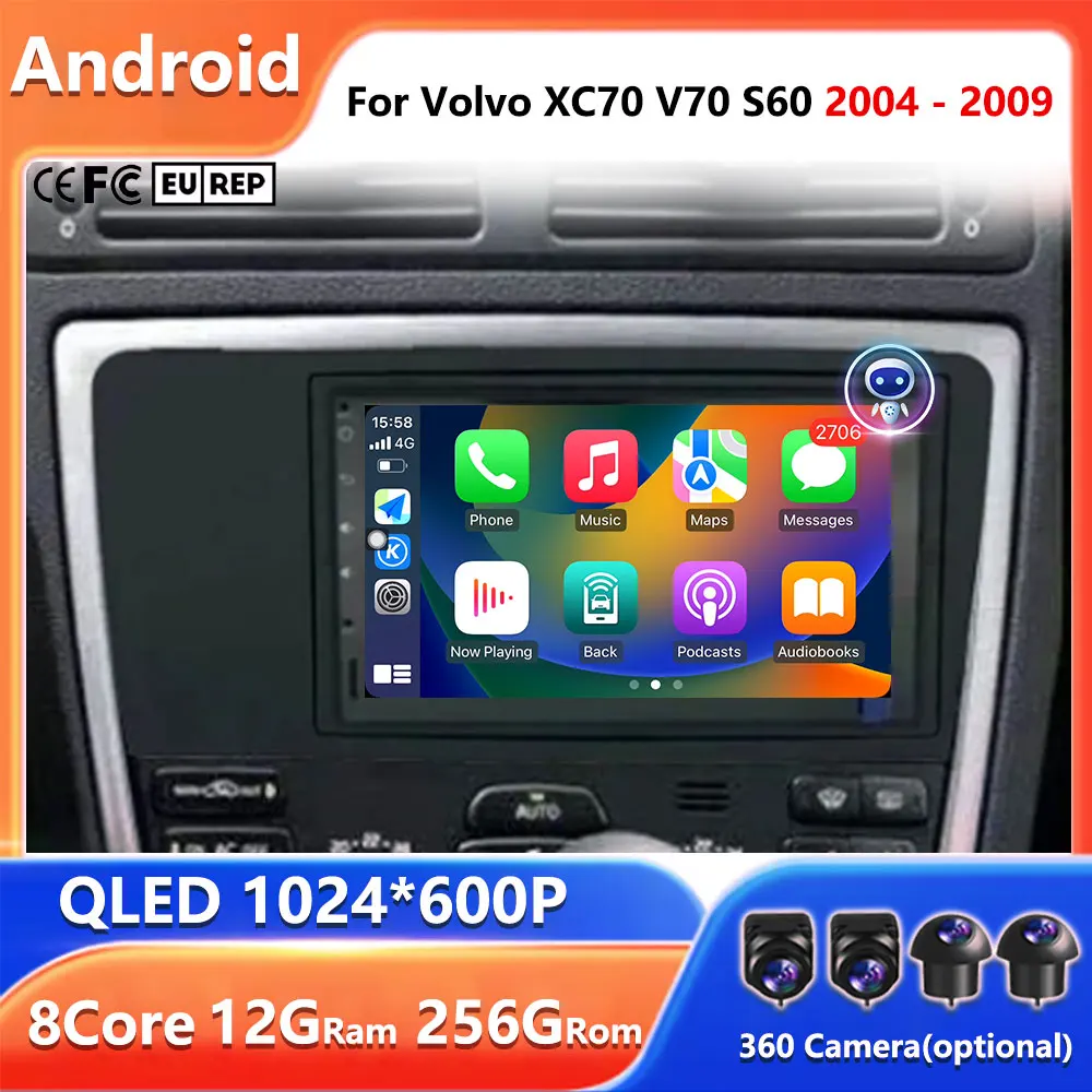 Автомобильное радио Android для Volvo XC70 V70 S60 2004-2009, мультимедийный стереоплеер, GPS-навигация, Carplay DSP
Автомобильное радио Android для Volvo XC70 V70 S60 2004-2009, мультимедийный стереоплеер, GPS-навигация, Carplay DSP