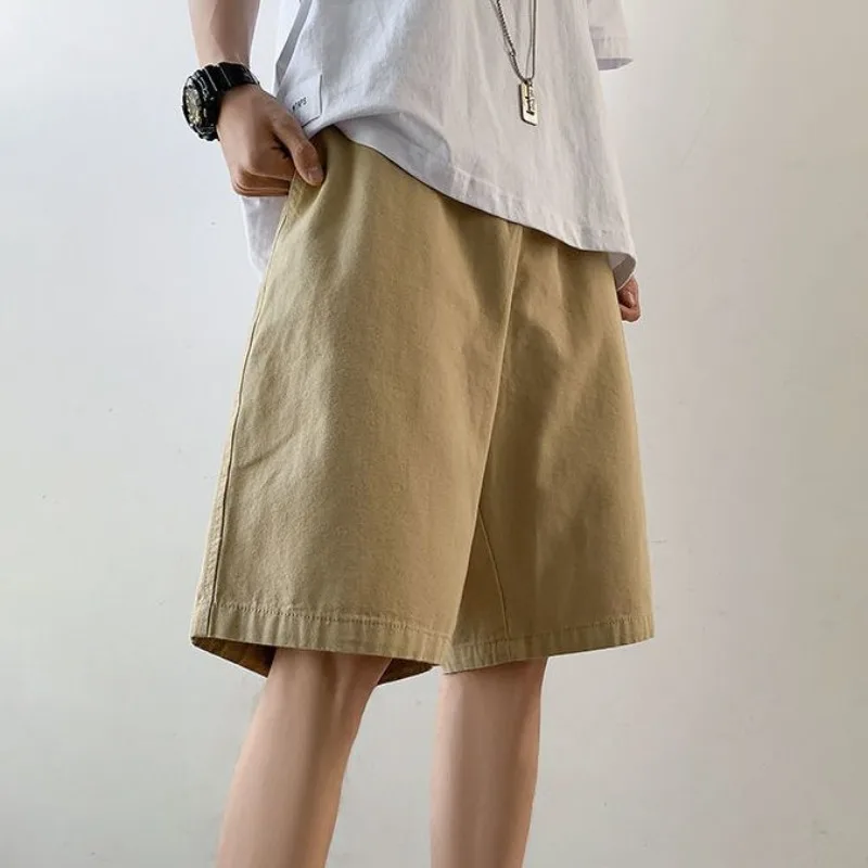 Men's Loose Fit Casual Shorts Elastic Waist Solid Color Knee Length Trousers
Men's Loose Fit Casual Shorts Elastic Waist Solid Color Knee Length Trousers