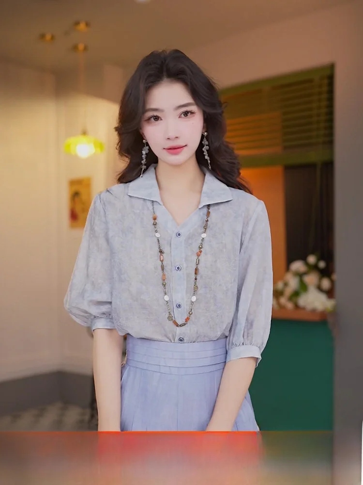 Chen Jiajie Feng Cheng Print ort Sve Women's irt Loose Casual Summer Thin Top Faionable And Sli
Chen Jiajie Feng Cheng Print ort Sve Women's irt Loose Casual Summer Thin Top Faionable And Sli