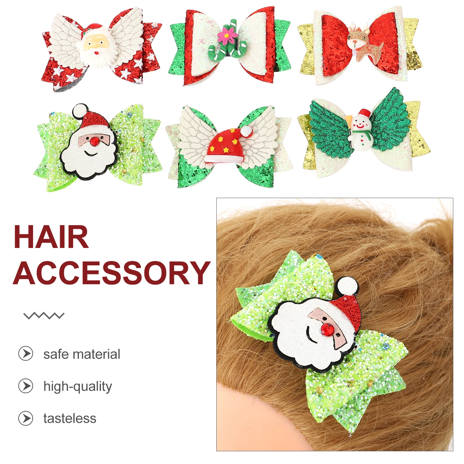Christmas Hair Clips Lovely Bow Women Headdress Barrettes Decorations Accessories Hairpins Hairstyle Protection Durable
Christmas Hair Clips Lovely Bow Women Headdress Barrettes Decorations Accessories Hairpins Hairstyle Protection Durable