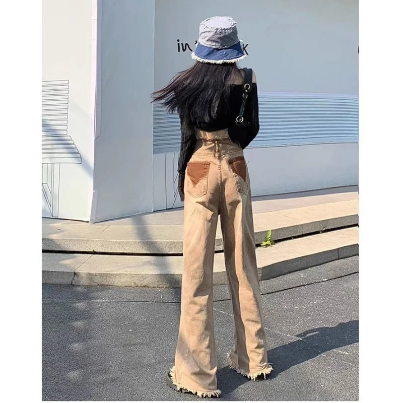 Khaki Jeans Women Contrasting Colors High Waist American Wide Leg Pants Y2K Style Fashion Female Pants Autumn Straight Trousers
Khaki Jeans Women Contrasting Colors High Waist American Wide Leg Pants Y2K Style Fashion Female Pants Autumn Straight Trousers