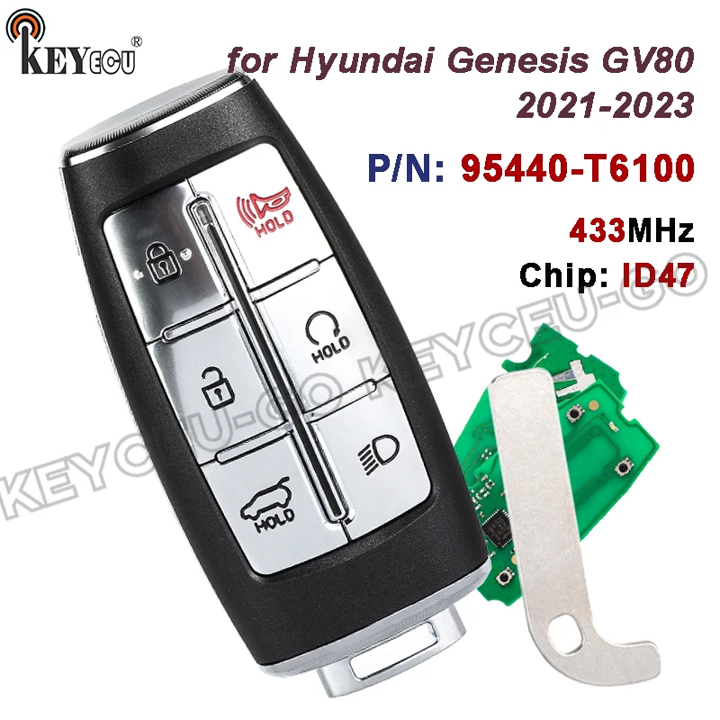 KEYECU 433MHz ID47 Chip P/N: 95440-T6100 FCC ID: TQ8-FOB-4F36 for Hyundai Genesis GV80 2021-2023 Keyless-Go Remote Key Fob
KEYECU 433MHz ID47 Chip P/N: 95440-T6100 FCC ID: TQ8-FOB-4F36 for Hyundai Genesis GV80 2021-2023 Keyless-Go Remote Key Fob