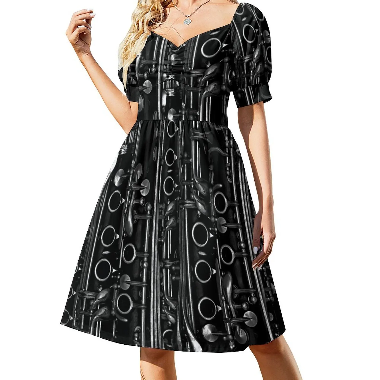 Clarinets All Over Print Short Sleeved Dress woman dress elegant women's dresses sale Prom gown sexy dress
Clarinets All Over Print Short Sleeved Dress woman dress elegant women's dresses sale Prom gown sexy dress