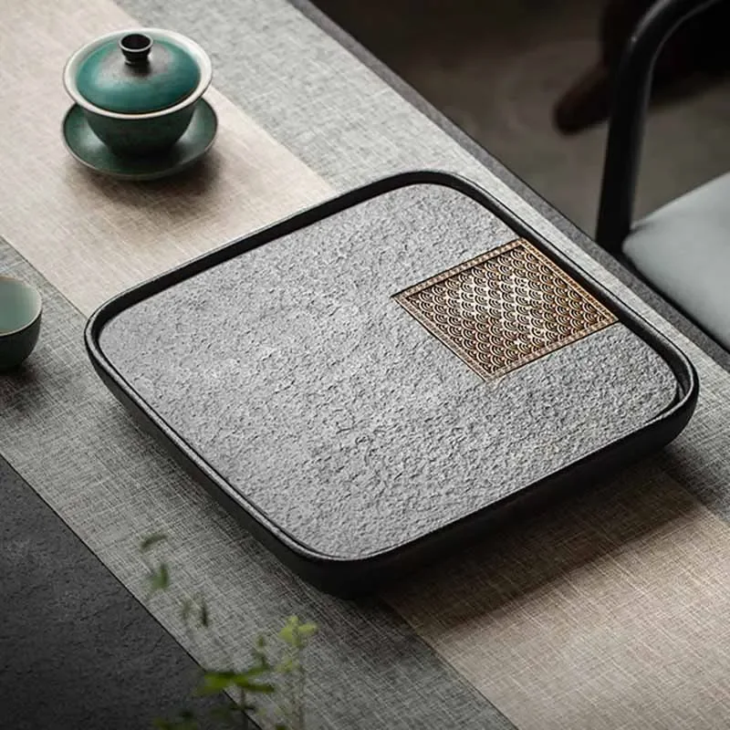 Plate Luxury Tea Tray Serving Black Stone Small Tea Tray Ceremony Square Chinese Desk Bandeja Cocina Home Accessories WSW20XP
Plate Luxury Tea Tray Serving Black Stone Small Tea Tray Ceremony Square Chinese Desk Bandeja Cocina Home Accessories WSW20XP
