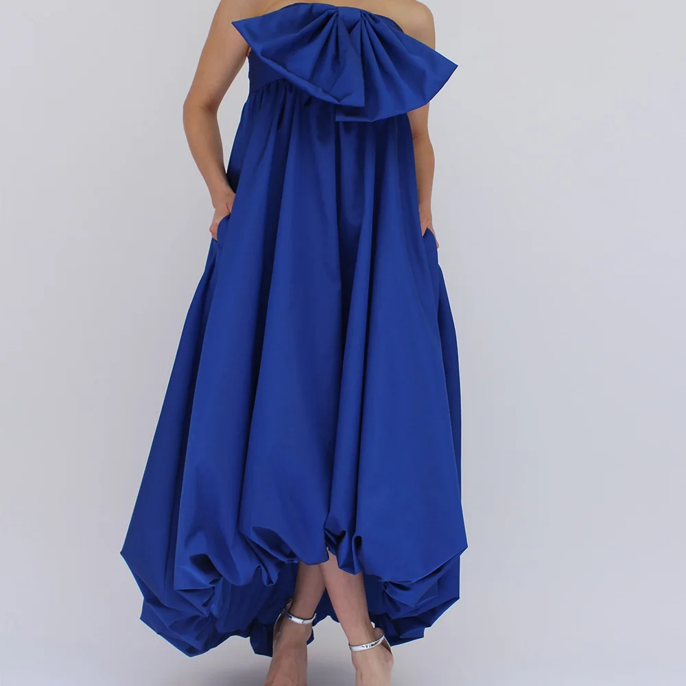 Pockets Bow Boat Neck Zipper Back Sleeveless Ankle Length Strapless A-Line Fashion and Exquisite Special Occasion Gowns 2024
Pockets Bow Boat Neck Zipper Back Sleeveless Ankle Length Strapless A-Line Fashion and Exquisite Special Occasion Gowns 2024
