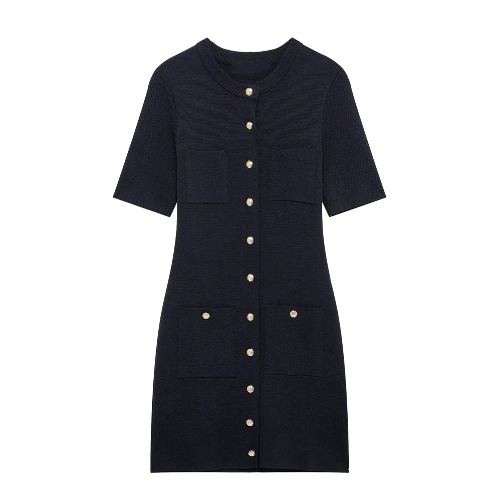 Taop&Za 2024 Casual Temperament Versatile Round Neck Single Breasted Short Sleeve Knitted Mini Dress for Women
Taop&Za 2024 Casual Temperament Versatile Round Neck Single Breasted Short Sleeve Knitted Mini Dress for Women
