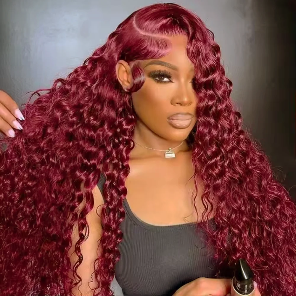 13x4 13x6 Deep Wave HD Lace Frontal Wig Human Hair 99J Burgundy Lace Frontal Wigs Pre Plucked Human Hair Curly Wigs for Women
13x4 13x6 Deep Wave HD Lace Frontal Wig Human Hair 99J Burgundy Lace Frontal Wigs Pre Plucked Human Hair Curly Wigs for Women