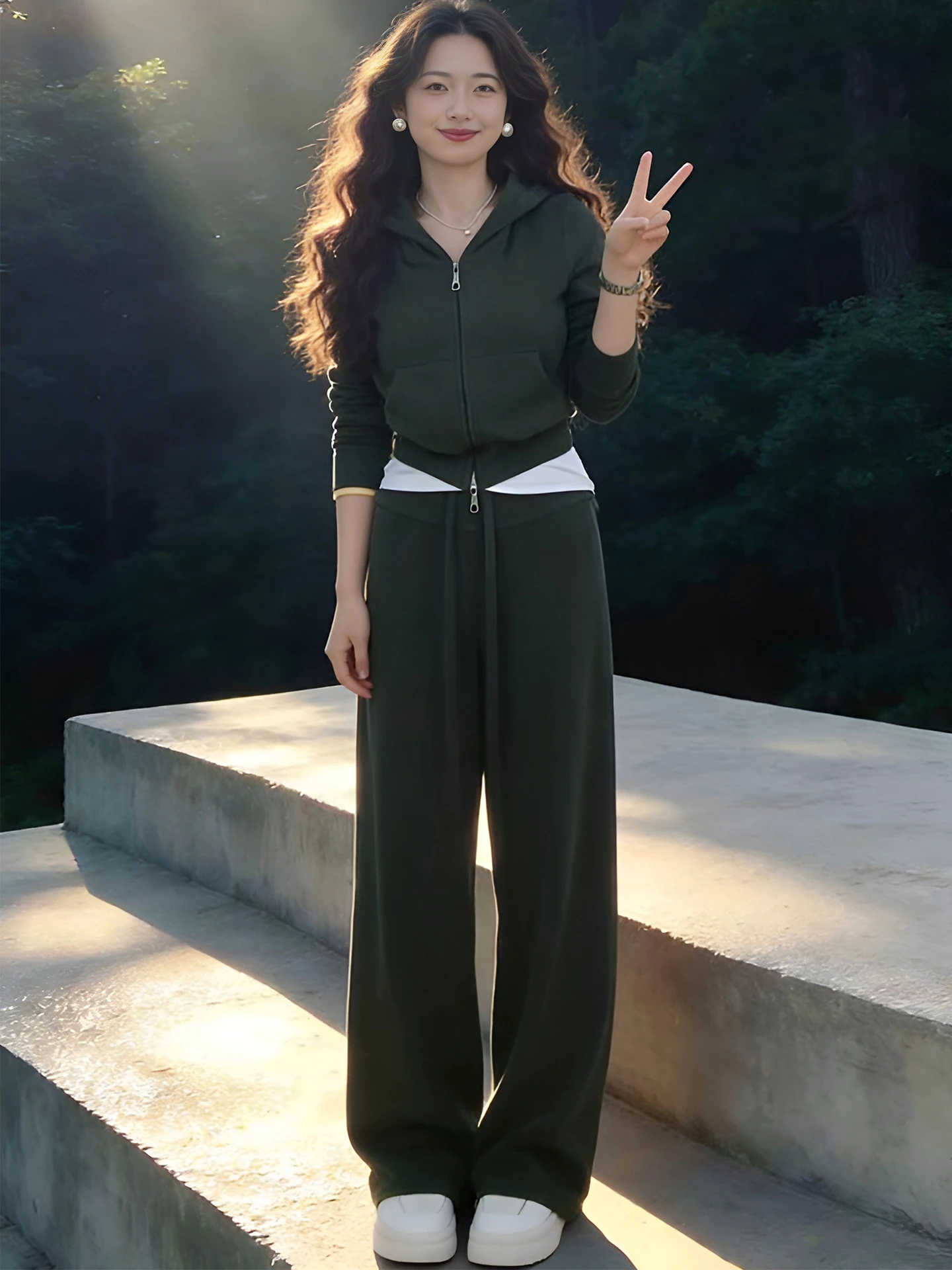 Casual Sportswear Set Women's Premium Feel Hoodie Jacket Long Pants Two Piece Suit Spring Autumn Whole Set Matching Outfit
Casual Sportswear Set Women's Premium Feel Hoodie Jacket Long Pants Two Piece Suit Spring Autumn Whole Set Matching Outfit