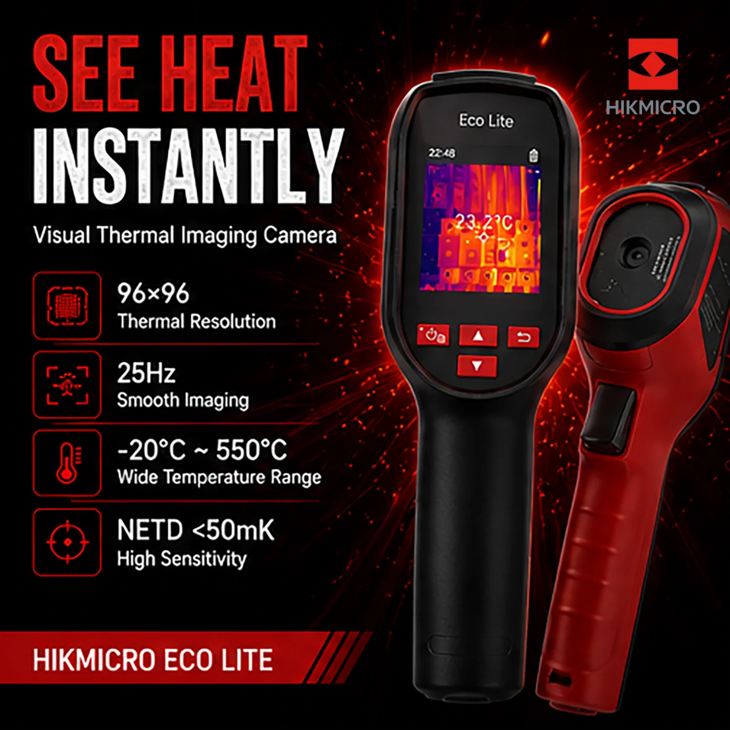 Thermal Imaging Camera Handheld Thermal Imager -20℃~550℃ Waterproof Dustproof Drop Resistant
Thermal Imaging Camera Handheld Thermal Imager -20℃~550℃ Waterproof Dustproof Drop Resistant