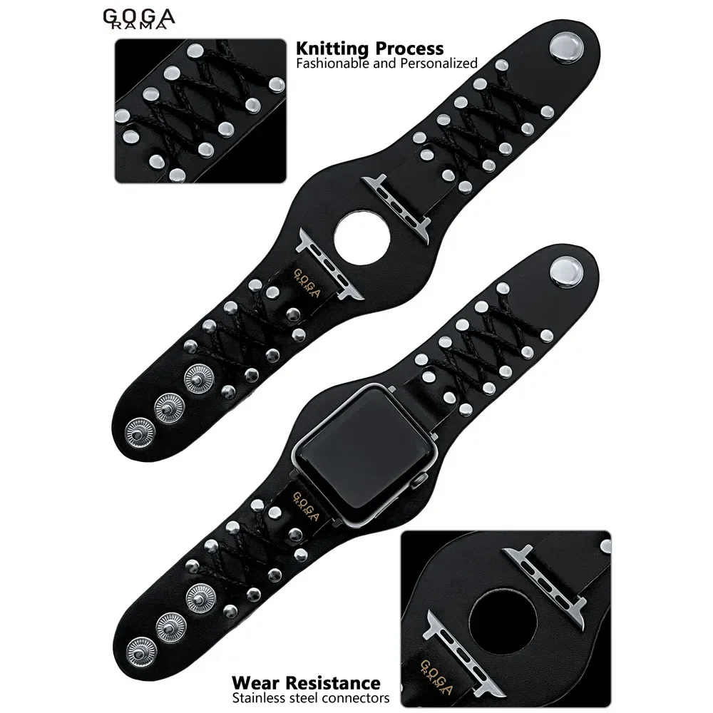 New Cool Punk Leather Cuff Bracelet ForApple Watch/iWatch Band 49MM 40MM44MM 45MM 41MM Accessorie Braceletfor Lwatch 38MM 42MM
New Cool Punk Leather Cuff Bracelet ForApple Watch/iWatch Band 49MM 40MM44MM 45MM 41MM Accessorie Braceletfor Lwatch 38MM 42MM