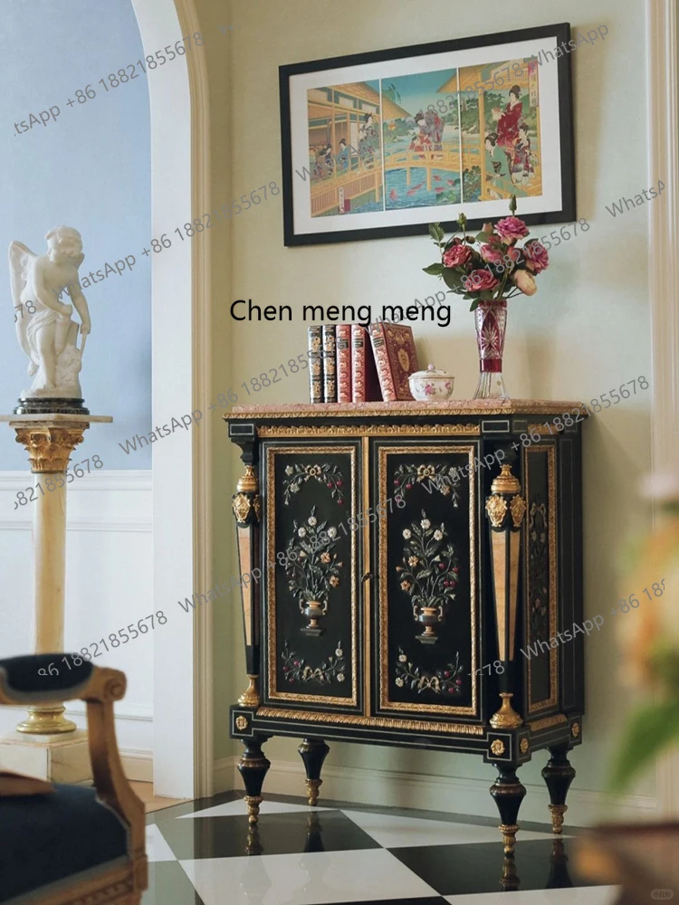 European-style painted dining side cabinet, colorful hard stone inlaid walnut side cabinet, retro storage decorative cabinet
European-style painted dining side cabinet, colorful hard stone inlaid walnut side cabinet, retro storage decorative cabinet