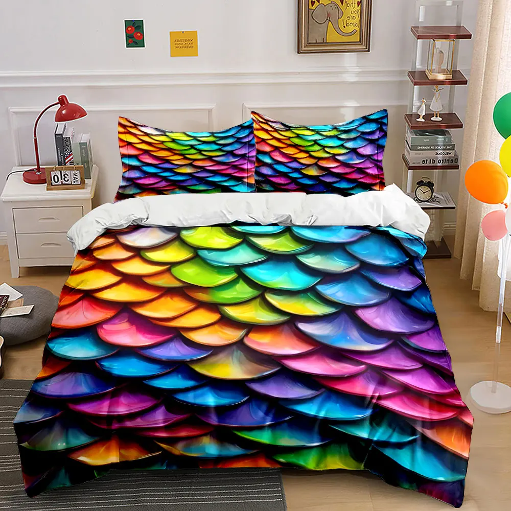 Colorful Decorative Scales Set Soft Comfortable Duvet Cover Bedding Set Included 1*Duvet Cover & 2*Pillowcases, gift
Colorful Decorative Scales Set Soft Comfortable Duvet Cover Bedding Set Included 1*Duvet Cover & 2*Pillowcases, gift