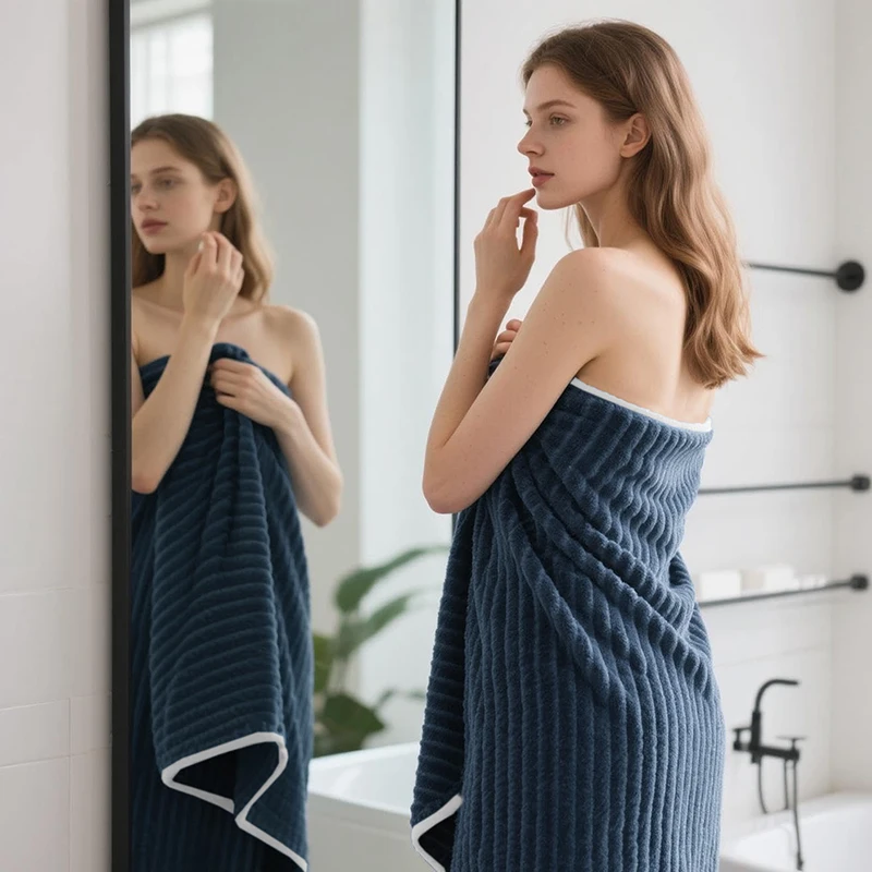 4Pack Striped Bath Towels 27.5x55.1inch Fast Drying Soft Absorbent Microfiber Towel Set for Home Shower Beach Travel Gift
4Pack Striped Bath Towels 27.5x55.1inch Fast Drying Soft Absorbent Microfiber Towel Set for Home Shower Beach Travel Gift