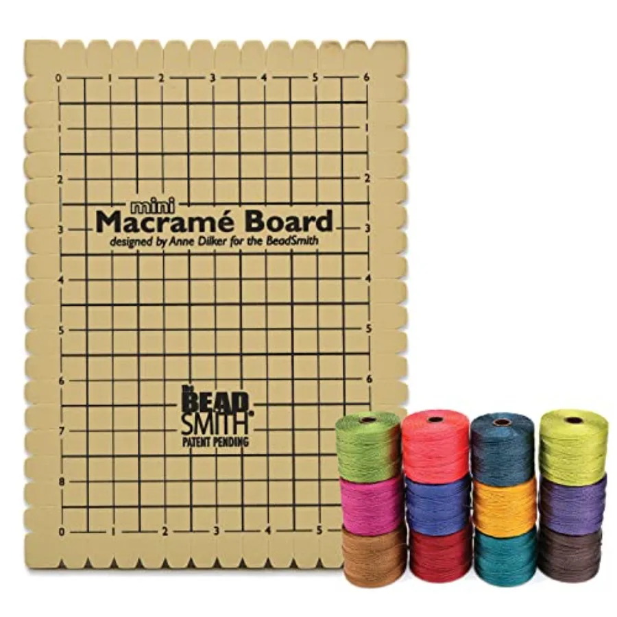 Mini Macrame Combo Includes Bead Board, S-Lon Cord Color Assortment, Bracelet Project and Instructions Ideal for Securing and C
Mini Macrame Combo Includes Bead Board, S-Lon Cord Color Assortment, Bracelet Project and Instructions Ideal for Securing and C