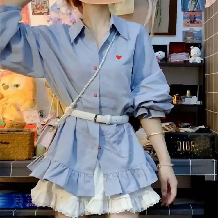 Japan Blue Long-Sleeved Shirt For Women 2025 New Spring And Autumn Small Shirt Unique And Beautiful Top Design Niche
Japan Blue Long-Sleeved Shirt For Women 2025 New Spring And Autumn Small Shirt Unique And Beautiful Top Design Niche