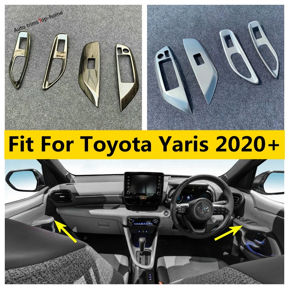 Inner Door Armrest Window Lift Button Control Panel Black / Silver Stainless Steel Kit Cover Trim Fit For Toyota Yaris 2020 2021
Inner Door Armrest Window Lift Button Control Panel Black / Silver Stainless Steel Kit Cover Trim Fit For Toyota Yaris 2020 2021