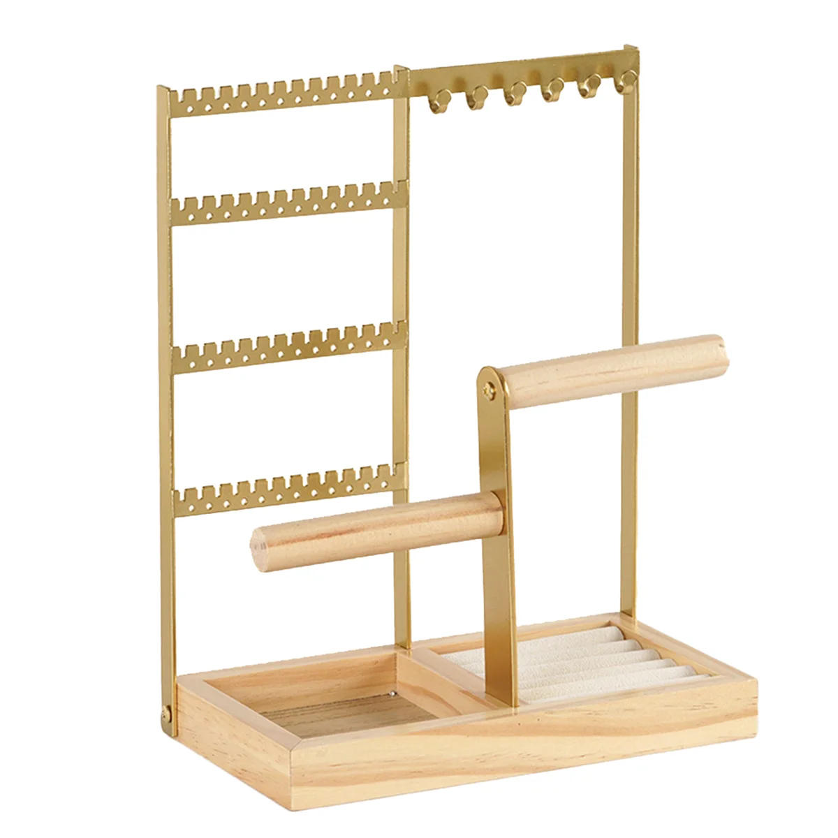 APB-Gold Jewelry Stand Removable Solid Wood Base Biaxial Jewelry Rack Earrings Necklaces Rings Jewelry Stand
APB-Gold Jewelry Stand Removable Solid Wood Base Biaxial Jewelry Rack Earrings Necklaces Rings Jewelry Stand