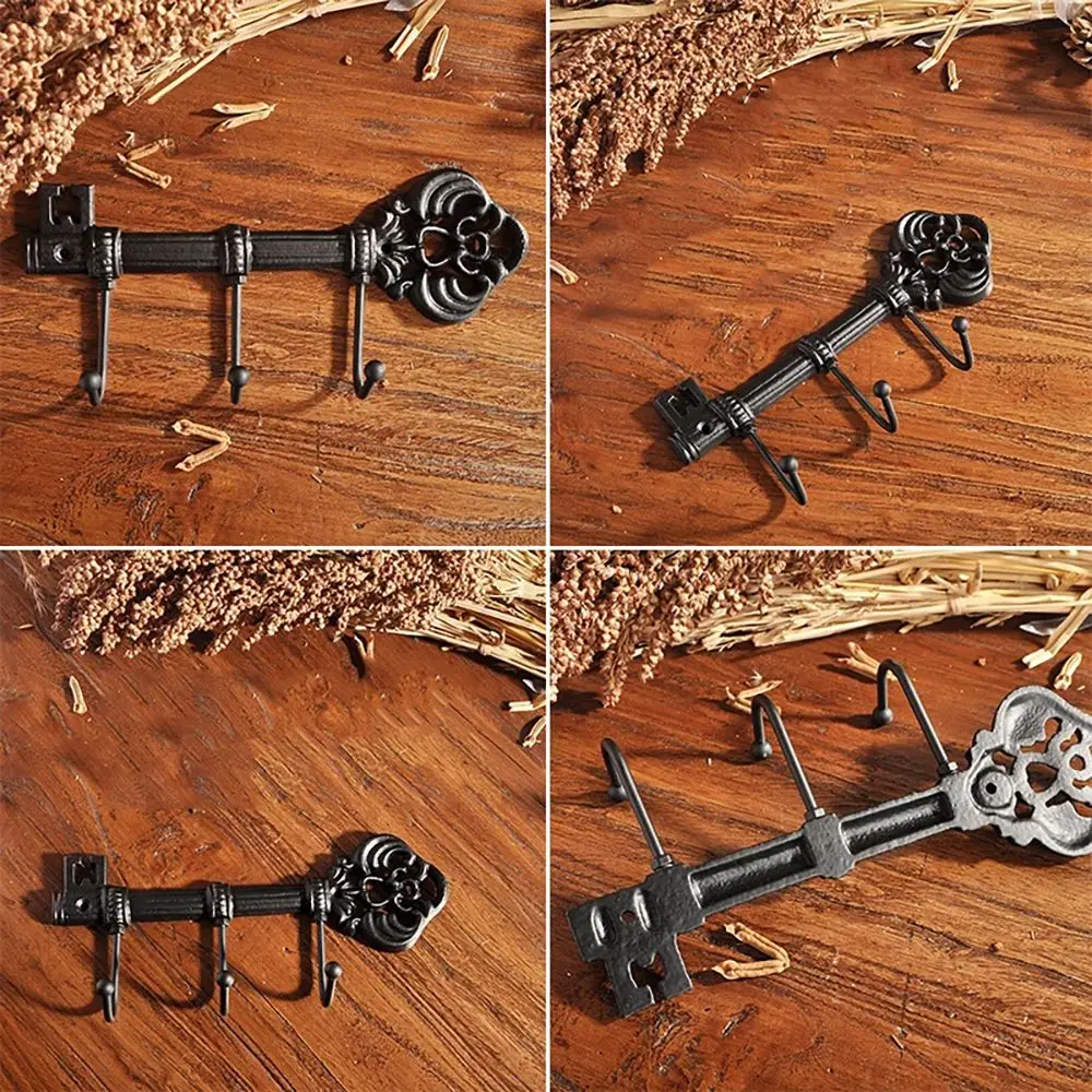 ABIYY-Vintage Key Holder Three Hooks Wall Mounted Black Iron Clothes Hanger Wall Coat Rack Wallets Hanger for Home
ABIYY-Vintage Key Holder Three Hooks Wall Mounted Black Iron Clothes Hanger Wall Coat Rack Wallets Hanger for Home