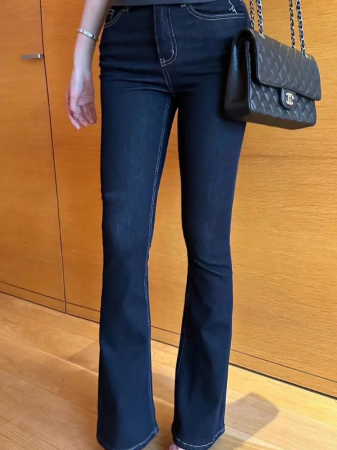 Slim Fit Straight Leg Denim Jeans Women's Elastic Long Pants Bell Bot Vintage American Blue Cotton Stretch Denim
Slim Fit Straight Leg Denim Jeans Women's Elastic Long Pants Bell Bot Vintage American Blue Cotton Stretch Denim