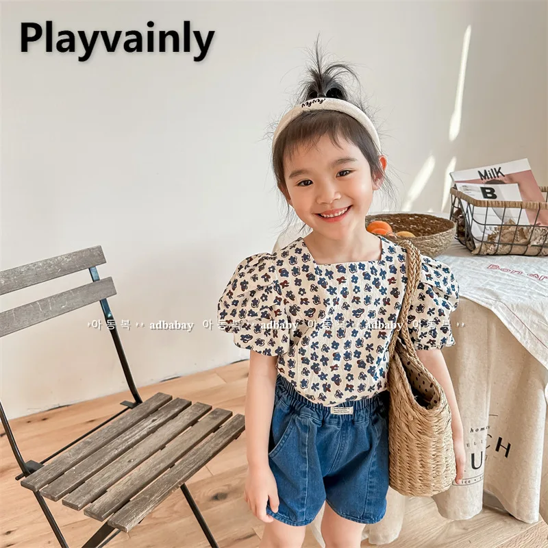 Fashion Kids Girls Pullover Shirts for Summer Floral Print Square Collar Puff Short Sleeve Blouse Children Clothes Tees A23259
Fashion Kids Girls Pullover Shirts for Summer Floral Print Square Collar Puff Short Sleeve Blouse Children Clothes Tees A23259