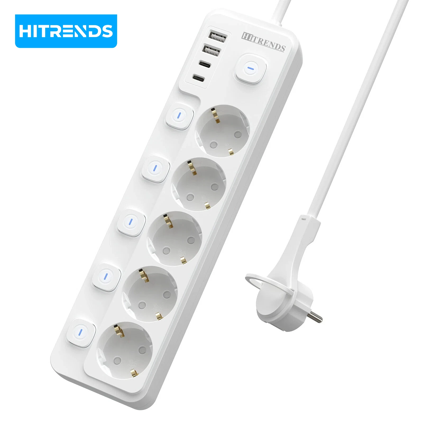 HITRENDS 9-in-1 Multi-function Power Strip 5AC + 2USB-A + 2USB-C 2-meter Extension Cable Essential for Home, Office and Travel
HITRENDS 9-in-1 Multi-function Power Strip 5AC + 2USB-A + 2USB-C 2-meter Extension Cable Essential for Home, Office and Travel
