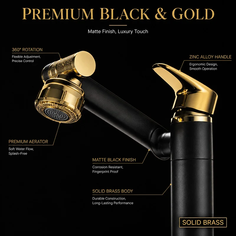 Solid Copper Bathroom Sink Tap, Mechanical Arm Hot Cold Water Faucet for Home
Solid Copper Bathroom Sink Tap, Mechanical Arm Hot Cold Water Faucet for Home