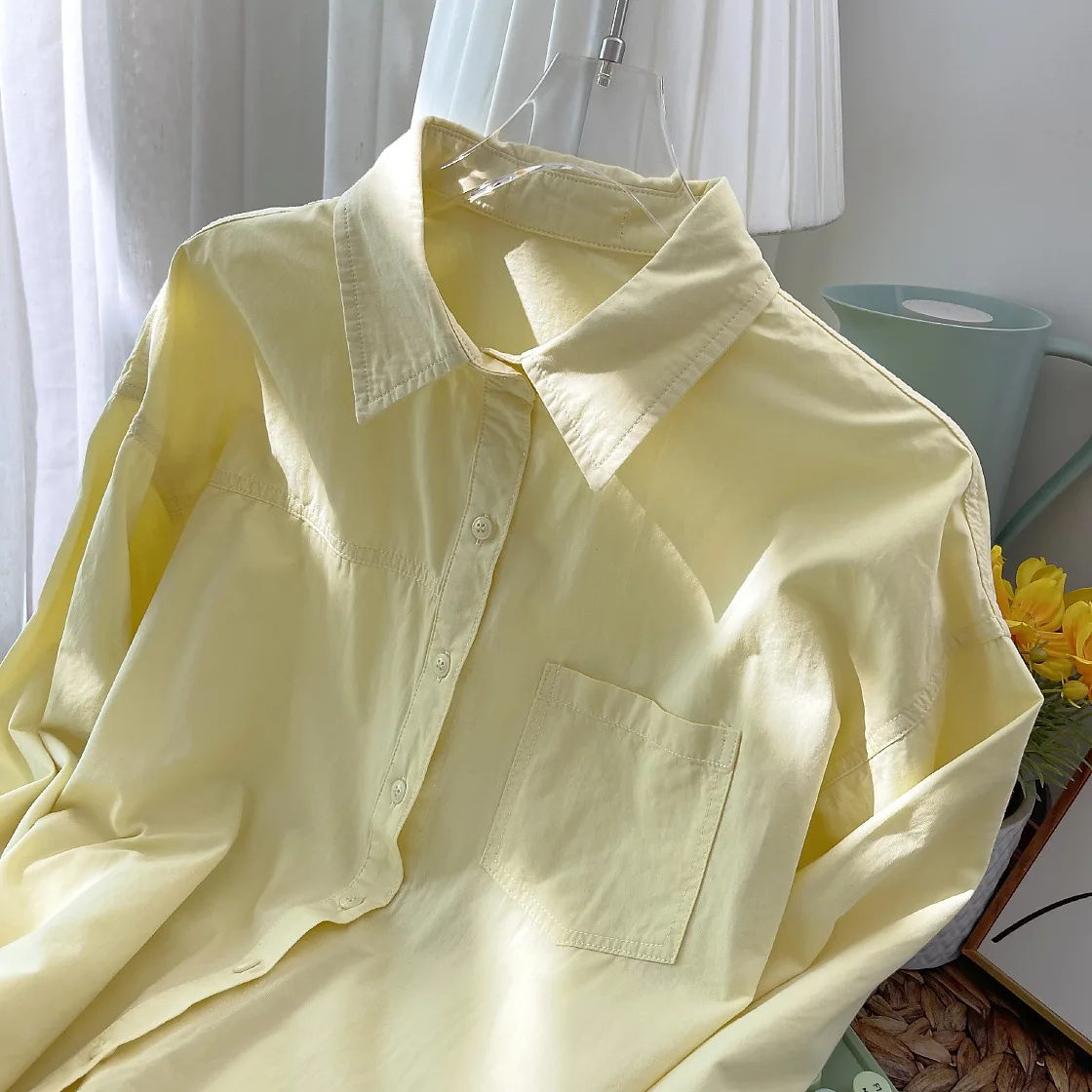 Chic Korean Style Women's Pure Color Shirt Casual Cute Cotton Short Sleeve Top for Autumn Wearable Base Layer Outfit
Chic Korean Style Women's Pure Color Shirt Casual Cute Cotton Short Sleeve Top for Autumn Wearable Base Layer Outfit
