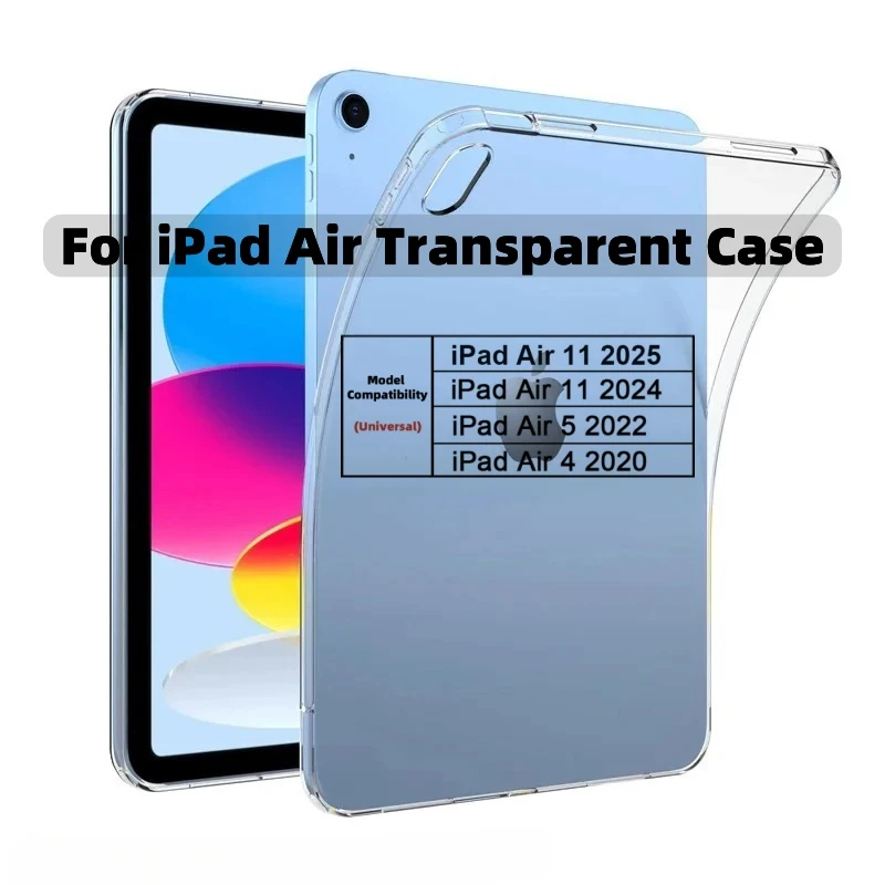 Ultra Thin Transparent Case For iPad Air 11 2025 M3 Anti-drop Air Cushion Tablet Cases and Tablets Stand For iPad Air 11 2024 M2
Ultra Thin Transparent Case For iPad Air 11 2025 M3 Anti-drop Air Cushion Tablet Cases and Tablets Stand For iPad Air 11 2024 M2