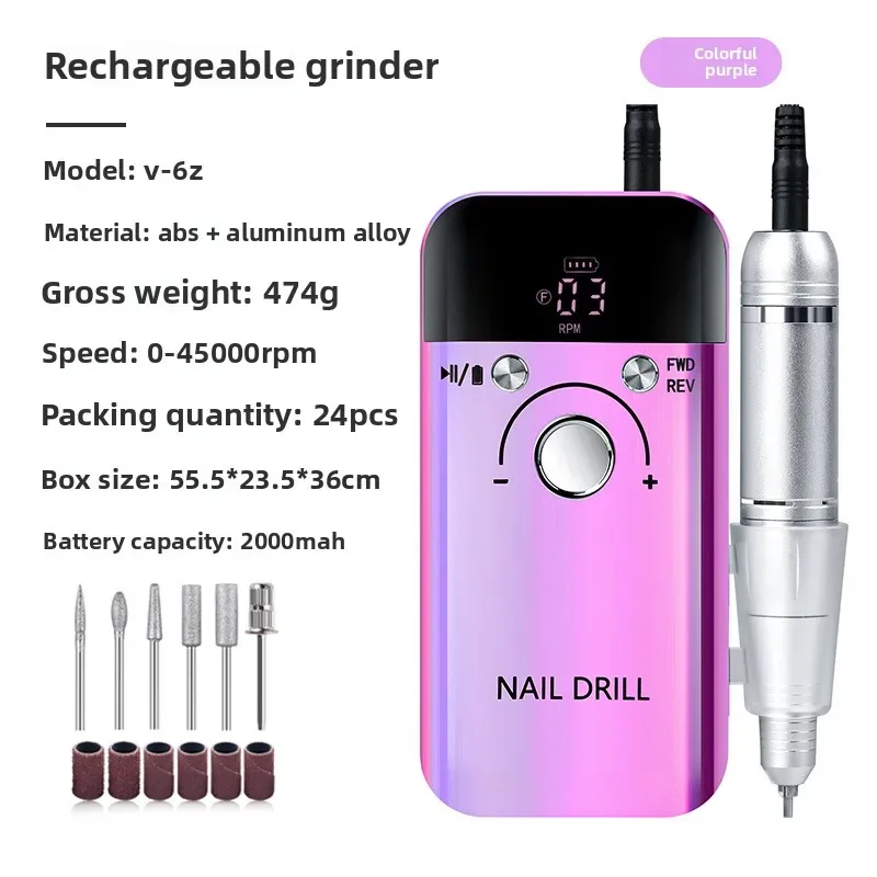 45000RPM Rechargeable Electric Nail Drill Machine Professional Nail Drills for Gel Nails Polish Portable Nail File Manicure Tool
45000RPM Rechargeable Electric Nail Drill Machine Professional Nail Drills for Gel Nails Polish Portable Nail File Manicure Tool