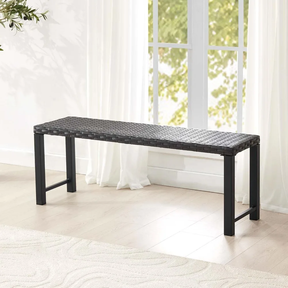 46" Outdoor Rattan Backless Bench, All-Weather Patio Garden Bench for Backyard, Porch, or Lawn, Durable Steel Bench for Outdoor
46" Outdoor Rattan Backless Bench, All-Weather Patio Garden Bench for Backyard, Porch, or Lawn, Durable Steel Bench for Outdoor