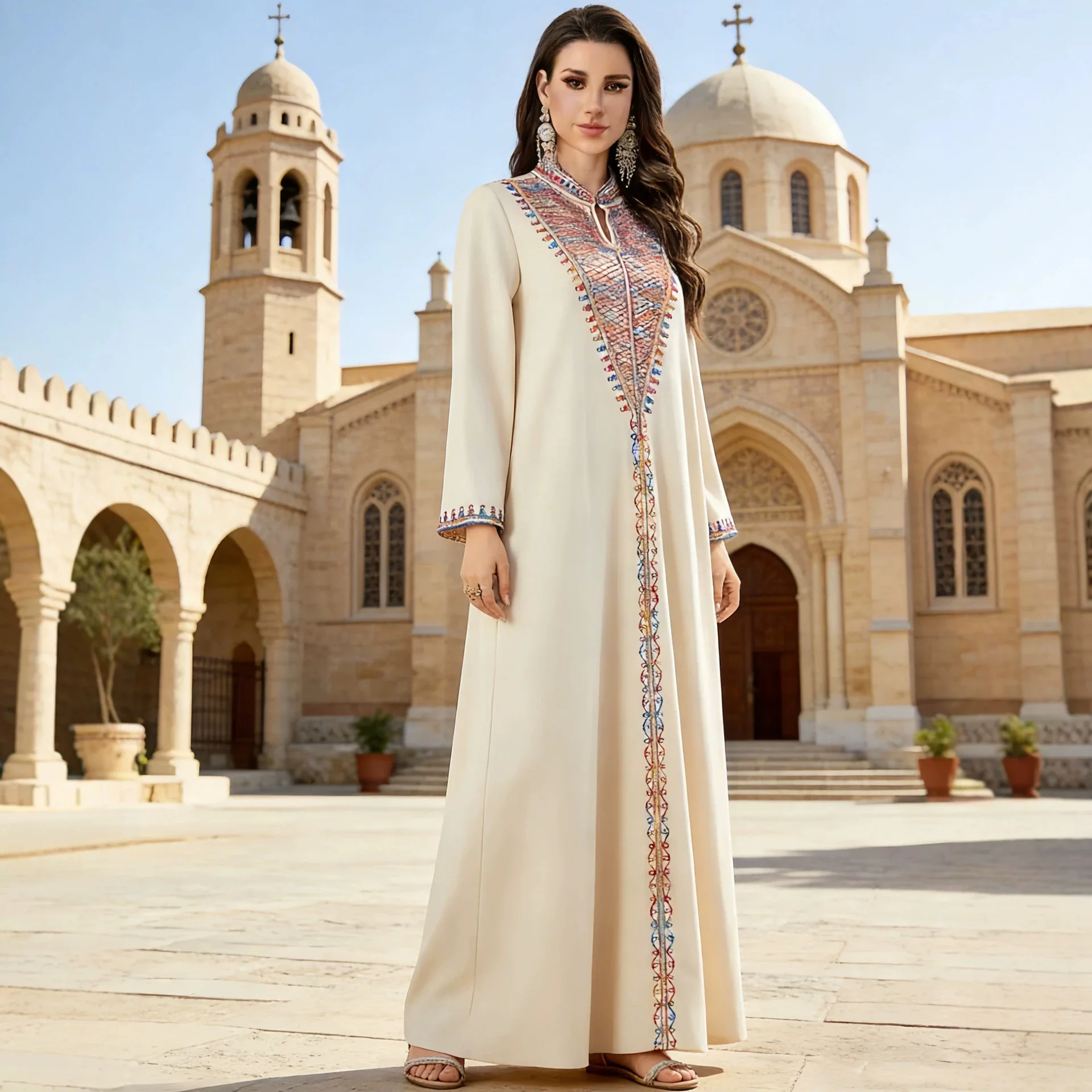Best-selling Embroidered Robe, Ethnic Style Robe, Fashionable And Elegant Dress, Women's Robe With Sequins And Strings Elegant
Best-selling Embroidered Robe, Ethnic Style Robe, Fashionable And Elegant Dress, Women's Robe With Sequins And Strings Elegant