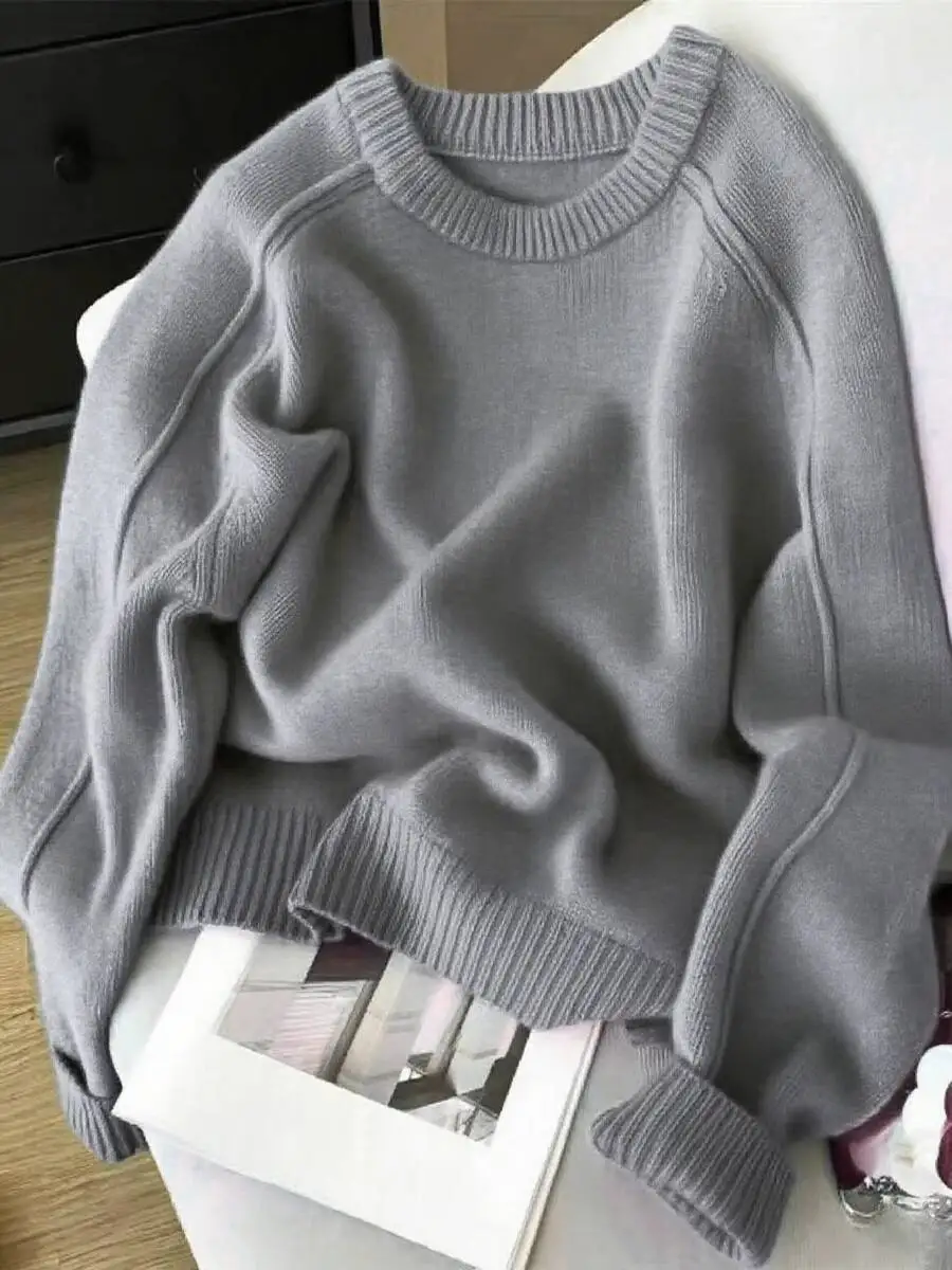 Casual Solid Color Soft Cozy Knit Sweater For Women Autumn Winter
Casual Solid Color Soft Cozy Knit Sweater For Women Autumn Winter