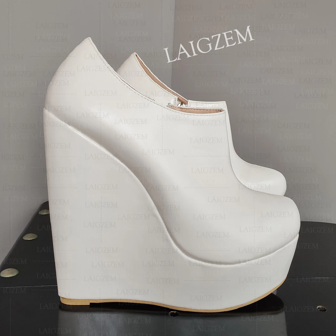 ZHIMA Women Ankle Boots Platform Wedges Round Toe Side Zip Up Faux Leather Booties Comfortable Shoes Woman Big Size 41 43 45 47
ZHIMA Women Ankle Boots Platform Wedges Round Toe Side Zip Up Faux Leather Booties Comfortable Shoes Woman Big Size 41 43 45 47