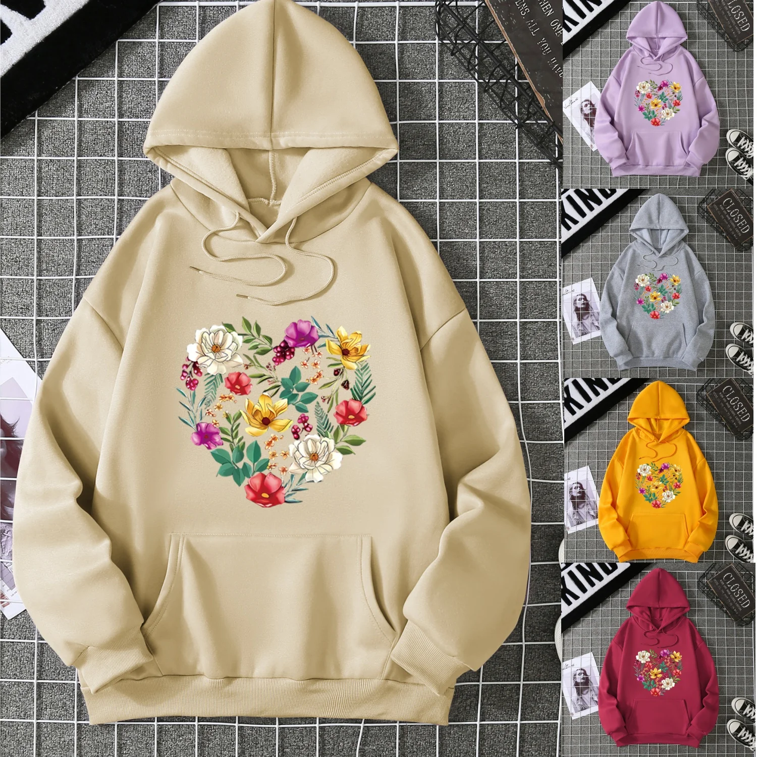 Heart Shaped Flower Print Loose Casual Hoodie Women Long Sleeve Crewneck Cotton Comfortable American Retro Sweatshirt Fall 2025
Heart Shaped Flower Print Loose Casual Hoodie Women Long Sleeve Crewneck Cotton Comfortable American Retro Sweatshirt Fall 2025