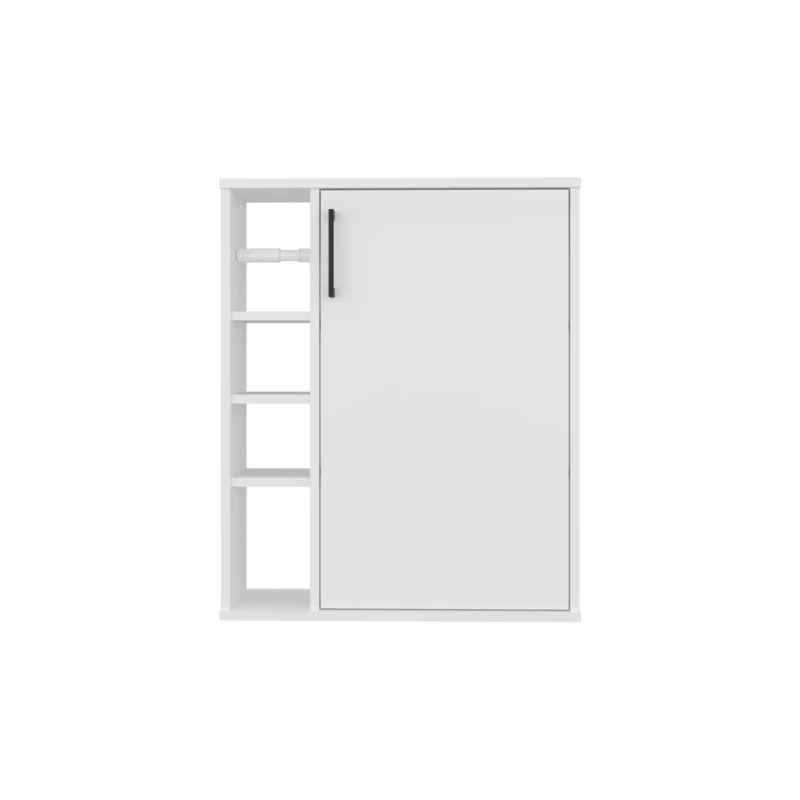 Wall-Mounted Medicine Cabinet With 1 Door And 3 Open Shelves, Modern Bathroom Storage Organizer, White
Wall-Mounted Medicine Cabinet With 1 Door And 3 Open Shelves, Modern Bathroom Storage Organizer, White