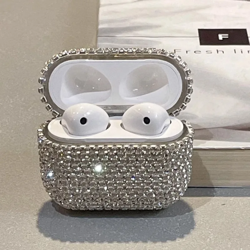 Luxury Silver Flash Drill Case For AirPods4 3 2 1 Bluetooth Headphone Case For Apple AirPods Pro2 Shockproof Earphone Cover
Luxury Silver Flash Drill Case For AirPods4 3 2 1 Bluetooth Headphone Case For Apple AirPods Pro2 Shockproof Earphone Cover