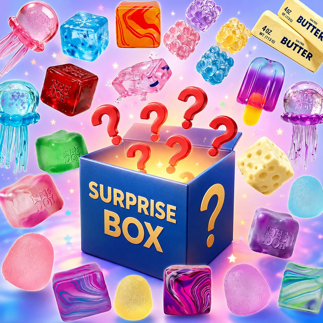 Funny Mix Squishy Blind Box, Random Surprise Squeeze Toys, 1 Pcs Guaranteed Cute Fidget Toy for Stress Relief
Funny Mix Squishy Blind Box, Random Surprise Squeeze Toys, 1 Pcs Guaranteed Cute Fidget Toy for Stress Relief