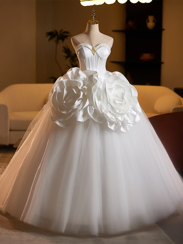 Ele Floral Satin Light Wedding Dr 2025 New Sle High Quali Vintage Door out Train Tail for Bride
Ele Floral Satin Light Wedding Dr 2025 New Sle High Quali Vintage Door out Train Tail for Bride